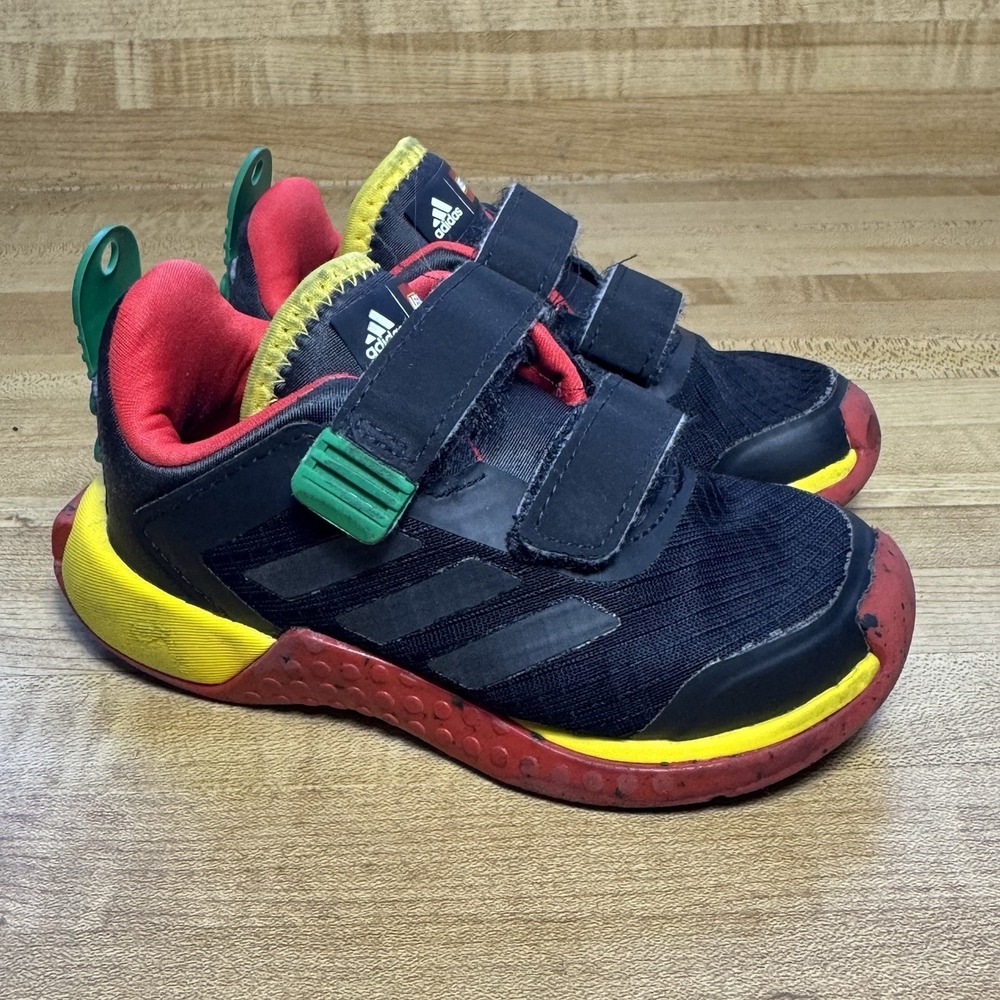 Adidas DNA X LEGO Kids Strap On Shoes Size 8K HQ1309 Black